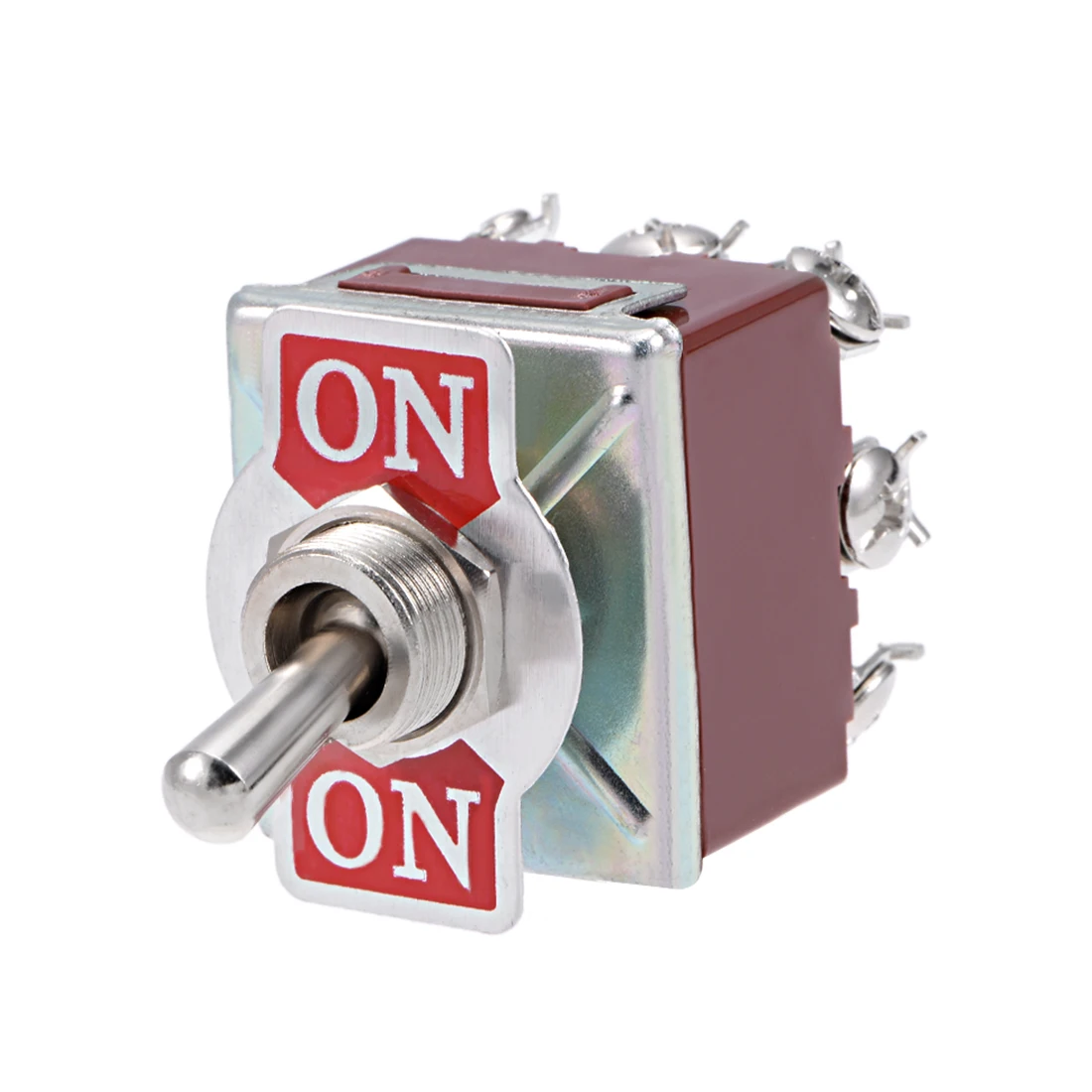 uxcell 1/2/5pcs Rocker Toggle Switch 2/6/9P Heavy-Duty Lacthing/Momentary Metal Bat Poly Propylene Metal Durable