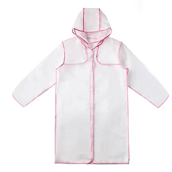 

Women's Transparent Eva Plastic Raincoat Travel Waterproof Rainwear Adult Girls Poncho Outdoor Rain Coat Pink
