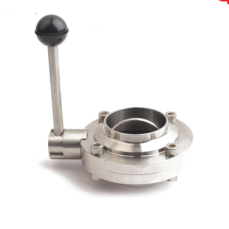 Color : Silver, Size : 45MM No-Branded HKRSTSXJ DN25-DN50 Tri Clamp Sanitary Stainless Steel SS304 Butterfly Valve Silicon Seal Pull Handle Home Brew Valve 