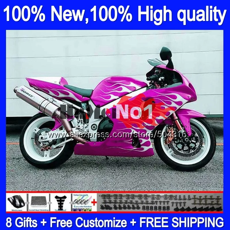 Корпус для SUZUKI GSX-R1000 GSXR1000 1000CC 2000 2001 2002 19MC. 154 розовый пламя GSXR-1000 K2 GSX R1000 GSXR 1000 00 01 02 обтекателя