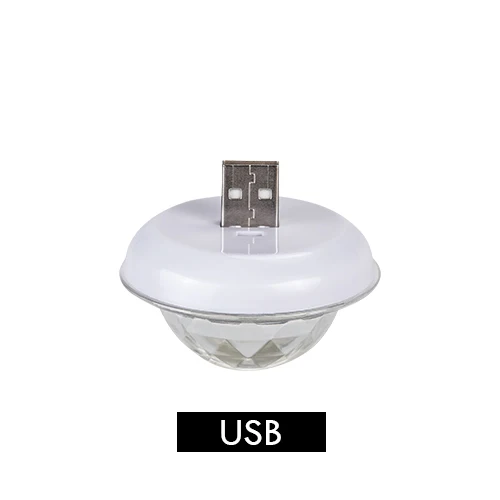 Мини USB диско светильник светодиодный экзотическими свет Портативный кристалл магический шар красочный эффект Семья вечерние караоке украшения - Цвет: USB