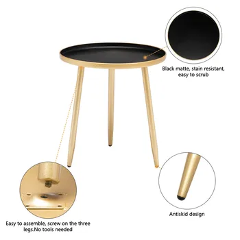 

High Quality Strong Iron Frame Sofa End Table Coffee Simply Multifunctional Side Table Living Room Furniture Tea Table US Stock