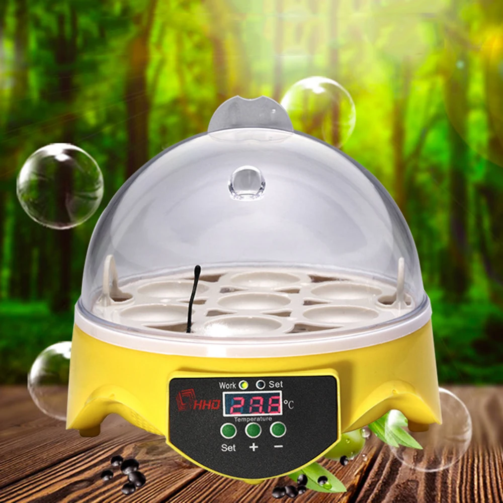 

Mini Egg Incubator 7 Eggs Capacity Chicken Duck Egg Hatcher Electronic Automatic Incubator Brooder Tools 110V 220V