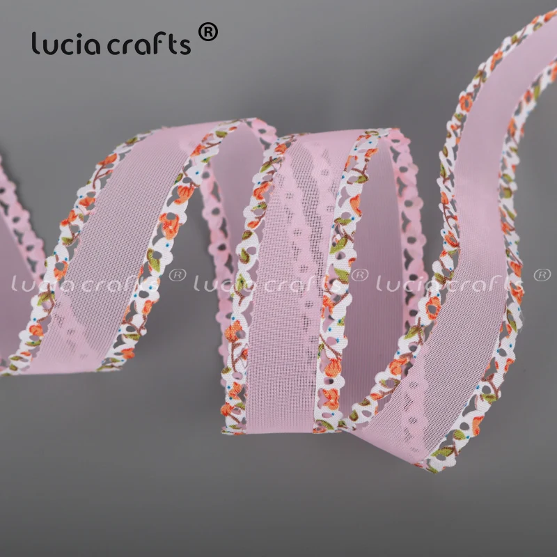 1 ярд Печатный розовый корсаж атласная органза ленты точка сетка лента кружева DIY лук Ремесло швейная одежда свадебное украшение 040044140