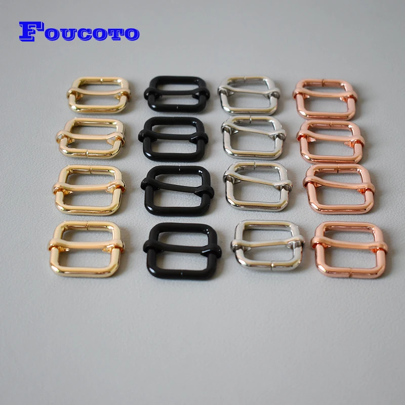 10Pcs/Lot Slide Buckle 20mm Metal Triglide Slides Rectangle Adjustable Webbing Slider For Bag Dog Collar Accessories-Four Color