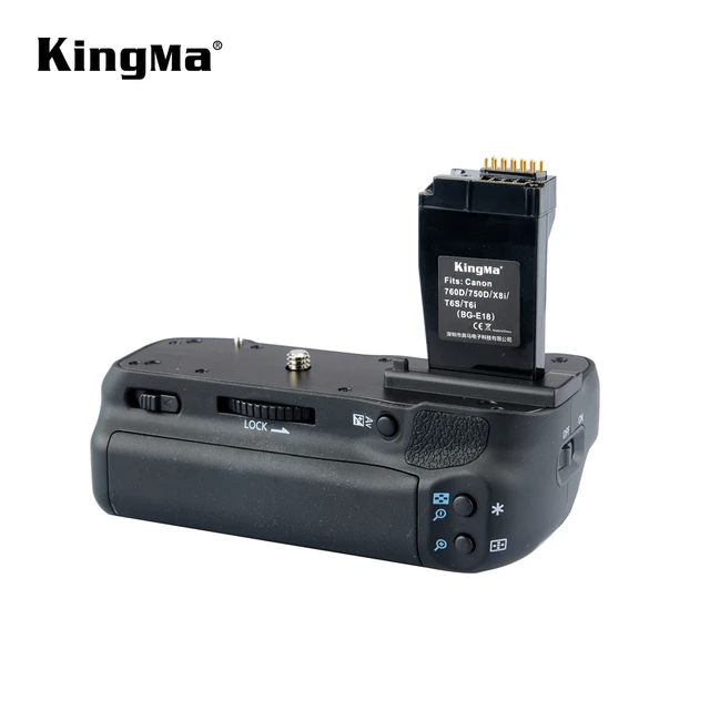 KingMa BG-E18 Battery Pack Grip Vertical Holder Battery Grip For Canon 750d  760d Kiss X8i Rebel T6s/T6i Cameras