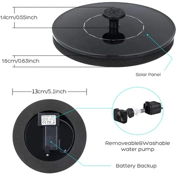 Mini Solar Water Fountain Pool Pond Waterfall Fountain Garden Decoration Outdoor Bird Bath Solar Powered Fountain Floating Water - Image 4