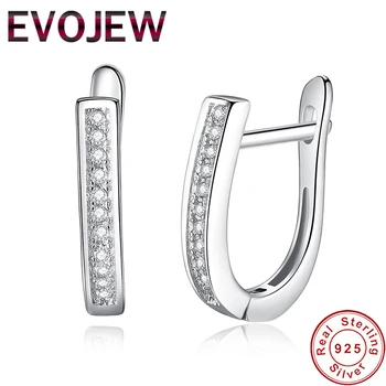 

2019 New Fashion Best Friends 925 Sterling Silver Stud Earrings U Shape Stud Earrings for Women Transparent Rhinestone Earrings