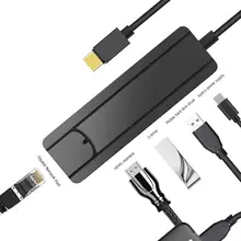 Концентратор type-C для PD USB3.1/HDMI/RJ45/2 USB3.0 5 в 1 USB-C для USB-C телефона разрешение компьютера 4K 60 Гц длина линии 15 см черный