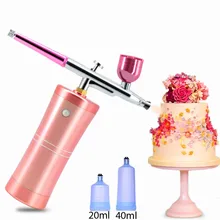 Аэрограф пистолет двойного действия комплект для аэрографа для домашнего торта краска для аэрографа Desgin кухонное оборудование кислородный инструмент для инъекций