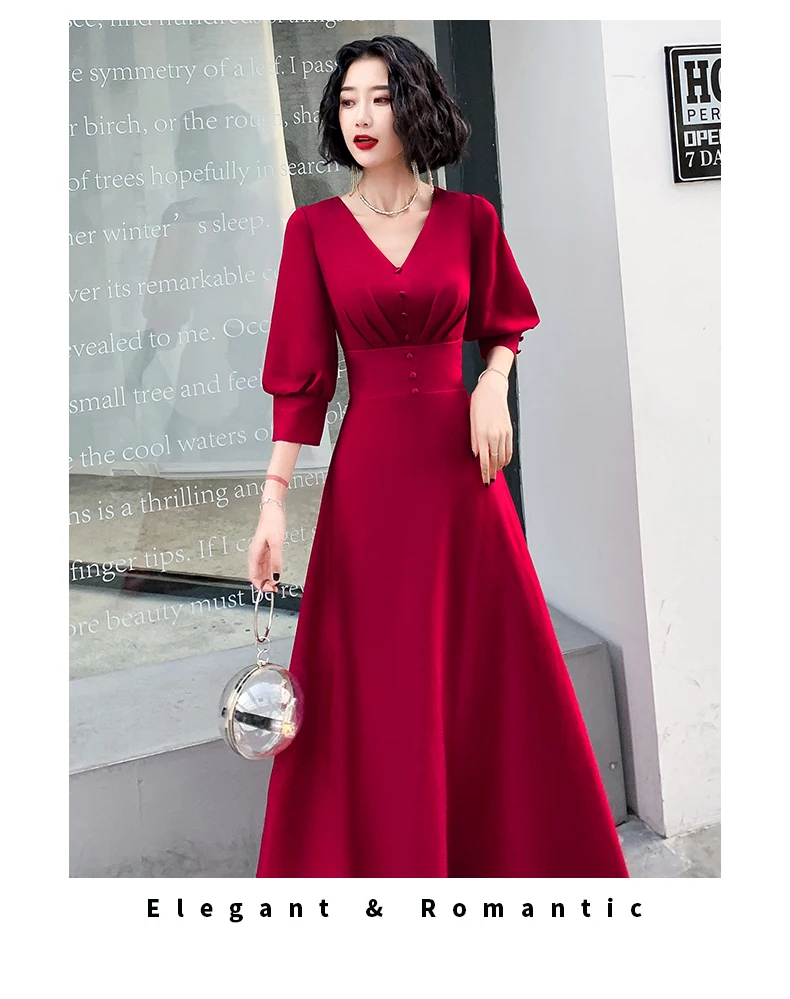 AE0141 wei yin Robe De Soiree сексуальные платья с v-образным вырезом винно-красные длинные вечерние платья для невесты элегантные вечерние платья в пол