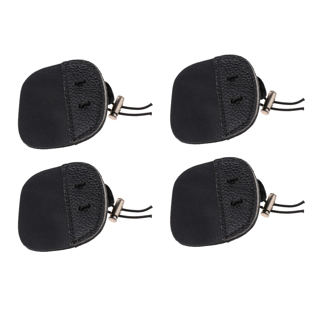 4 Pieces 7x7cm Archery Finger Tab - Finger Guard Protective Glove Saver for Outdoor Bow Hunting Training - Easy to Use