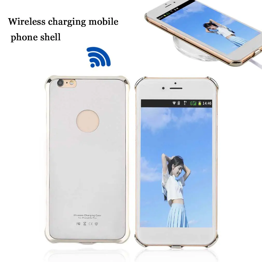 

Practical Solid Color Wireless Mobile Phone Charging Case Cover Phone Protective Charging Case Cover Suitable For Iphone