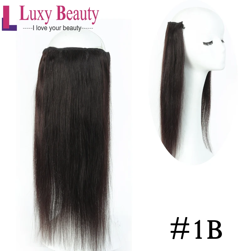 # 1B LuxyBeauty, прямые накладные волосы на застежке, 1", 18", 2", Remy, человеческие волосы, машина, сделано, уток, рыбная линия, волосы, регулируемые - Цвет: # 1B
