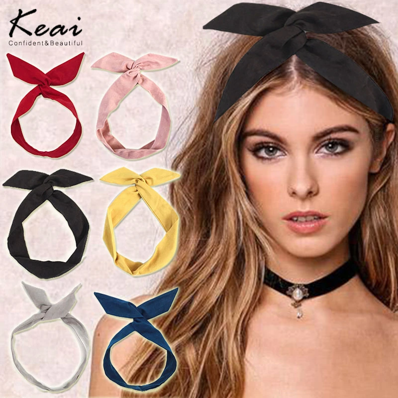 Hairclip Suede Solid Color Bunny Ear Ribbon Womens Designer Headband Print Hair Ties Twist Hairband Metal Wire Scarf Hair Accessories hair clips for women