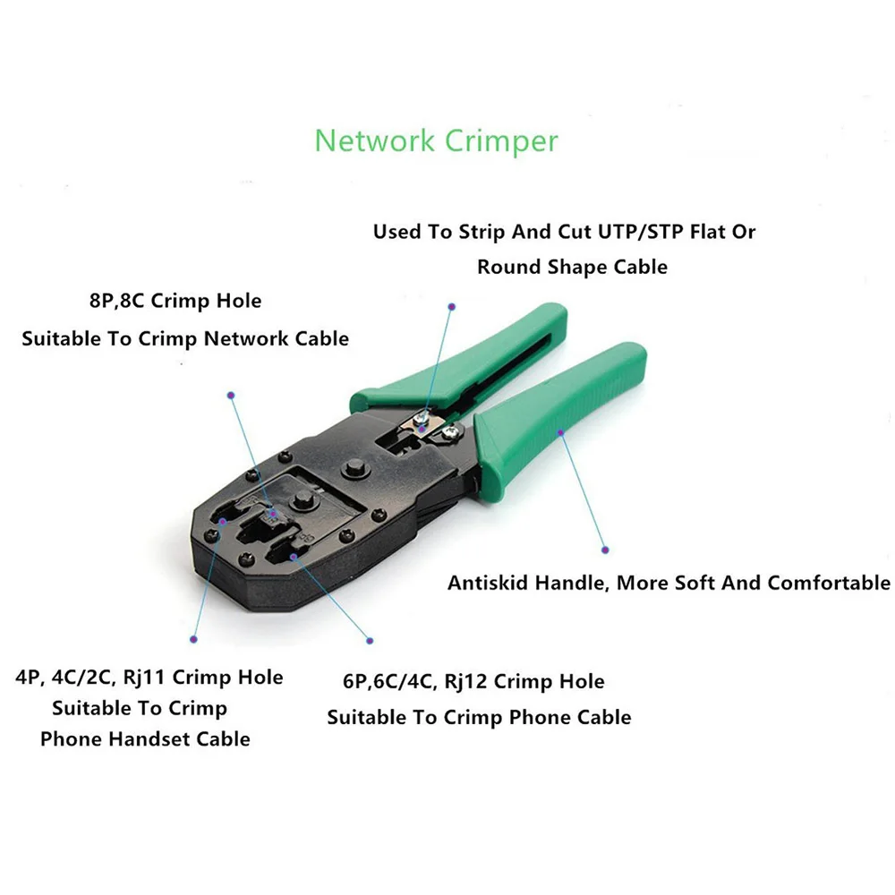 11pcs/set RJ45 RJ11 RJ12 CAT5 CAT5e Portable LAN Network Repair Tool Kit Utp Cable Tester AND Plier Crimp Crimper Plug Clamp PC