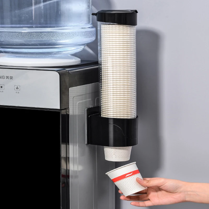 

Disposable Paper Cups Dispenser Plastic Cup Holder for Water Dispenser Wall Mounted Automatic Cup Storage Rack Cups Container