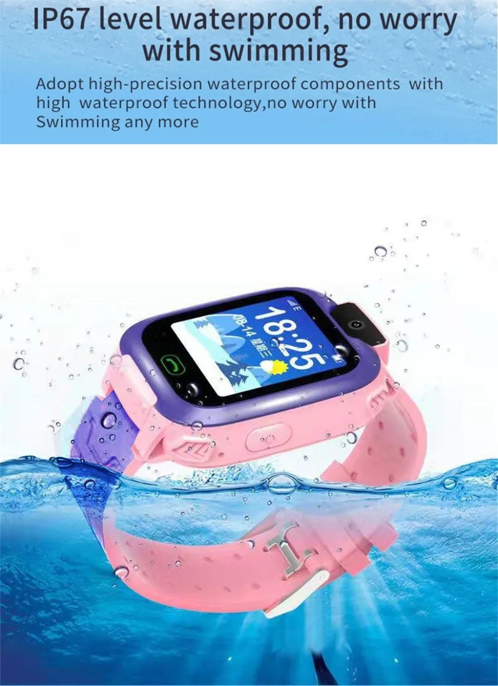 Детский gps смарт-телефон часы для плавания детские часы SOS устройство трекер локатор дети Безопасный анти-потеря монитор@ 50