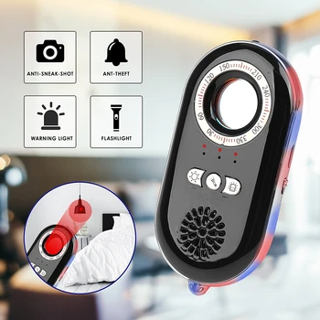 

K98 Mini Hidden Camera Detector Multifunction Anti-theft Vibration Alarm Anti Candid Camcorder Finder with Mini LED Flashlight