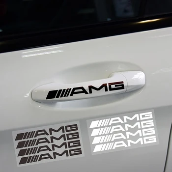 

4 pcs car door handle Sticker Car body styling sticker For Mercedes Benz AMG GLC GLE E CLA GLA W205 W211 W213 Car Accessories