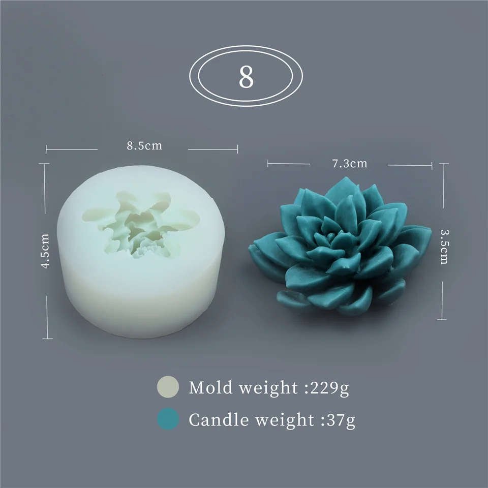 Succulent & Eucalyptus Silicone Mold for 3D DIY Aromatherapy and Crafting