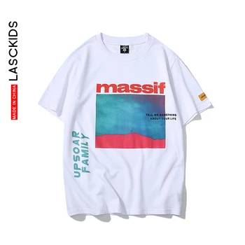 

LASCKIDS White T shirt Print Men Women Plain Tshirt Casual Cotton Tee Shirt Streetwear Summer Tops KU8003