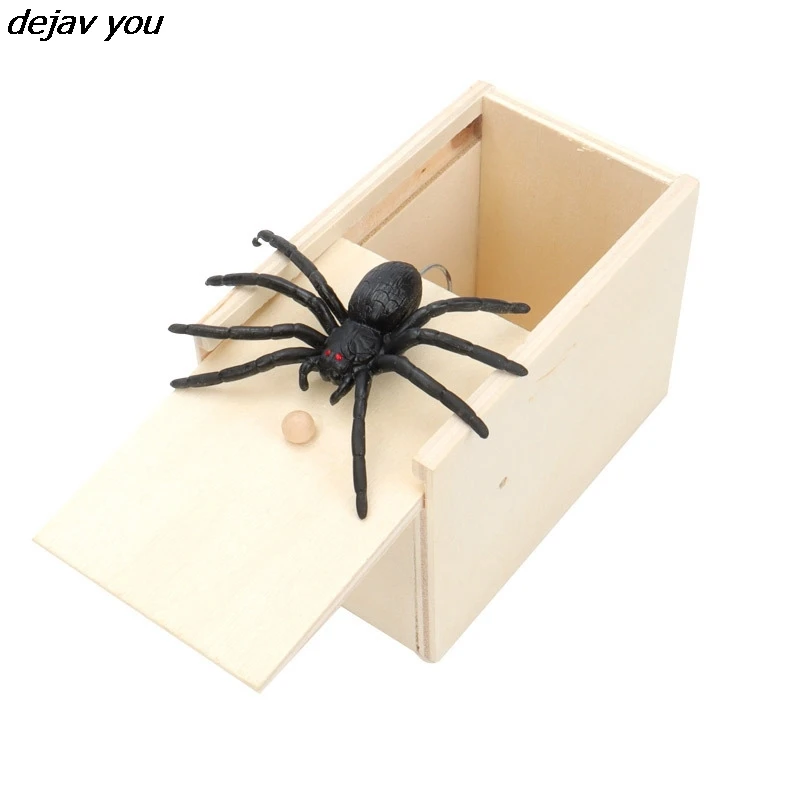 NEW Funny Scare Box Wooden Prank Spider Hidden in Case Great Quality Prank-Wooden Scarebox Interesting Play Trick Joke Toys Gift | Игрушки и