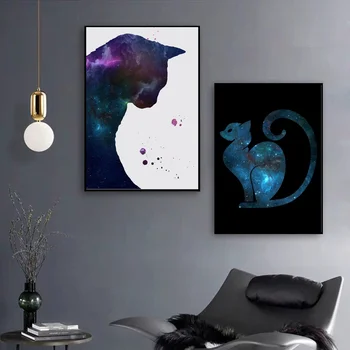 

Cat Nebula Animal Poster Canvas Print Wall Pictures for Living Room No Frame