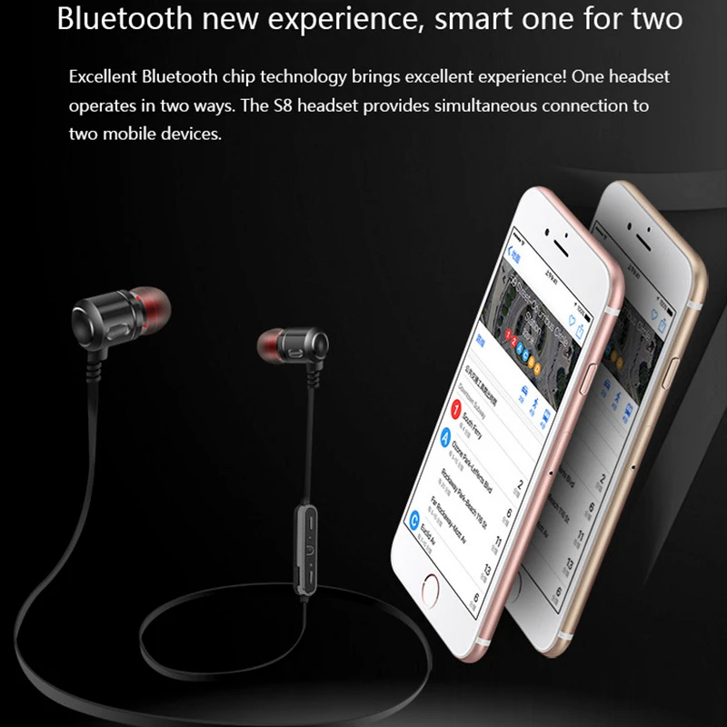 AKEY Bluetooth наушники беспроводные магнитные с микрофоном Стерео Auriculares для iPhone всех