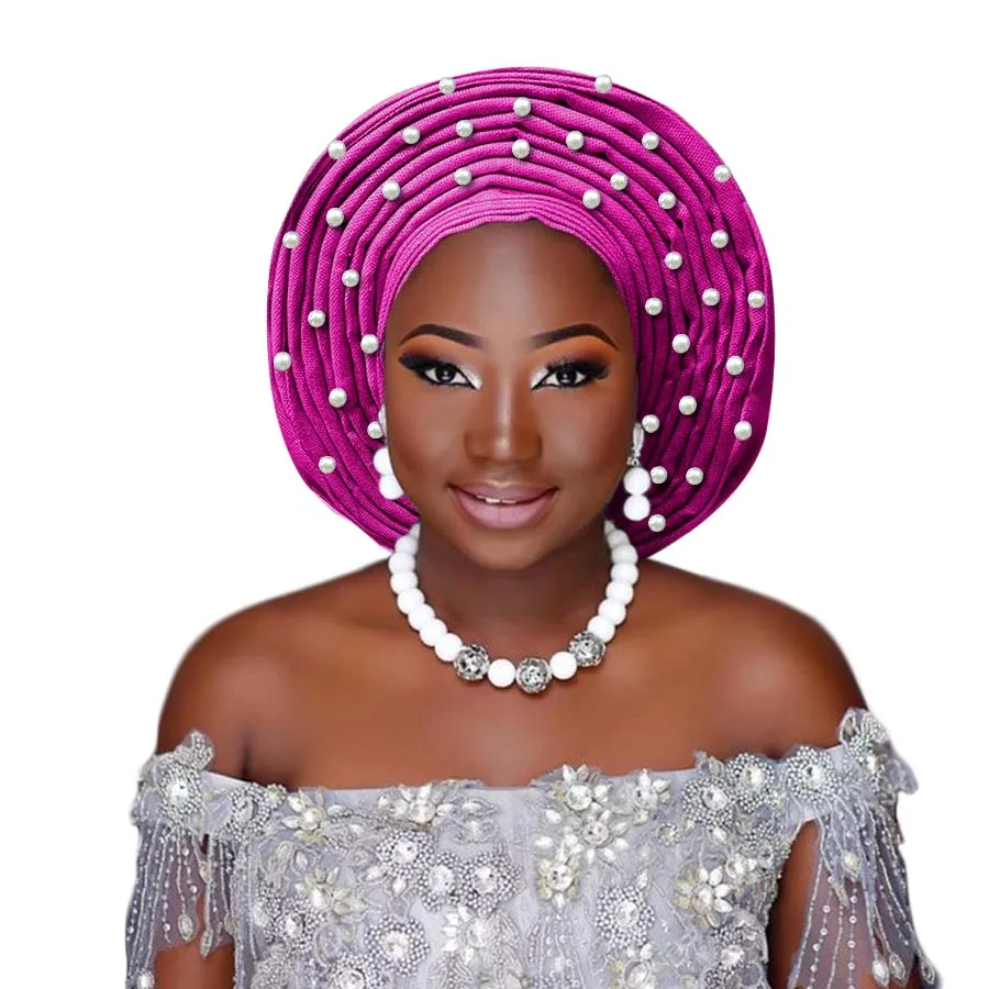 Африканские головные уборы для женщин aso oke auto gele традиционные бисерные