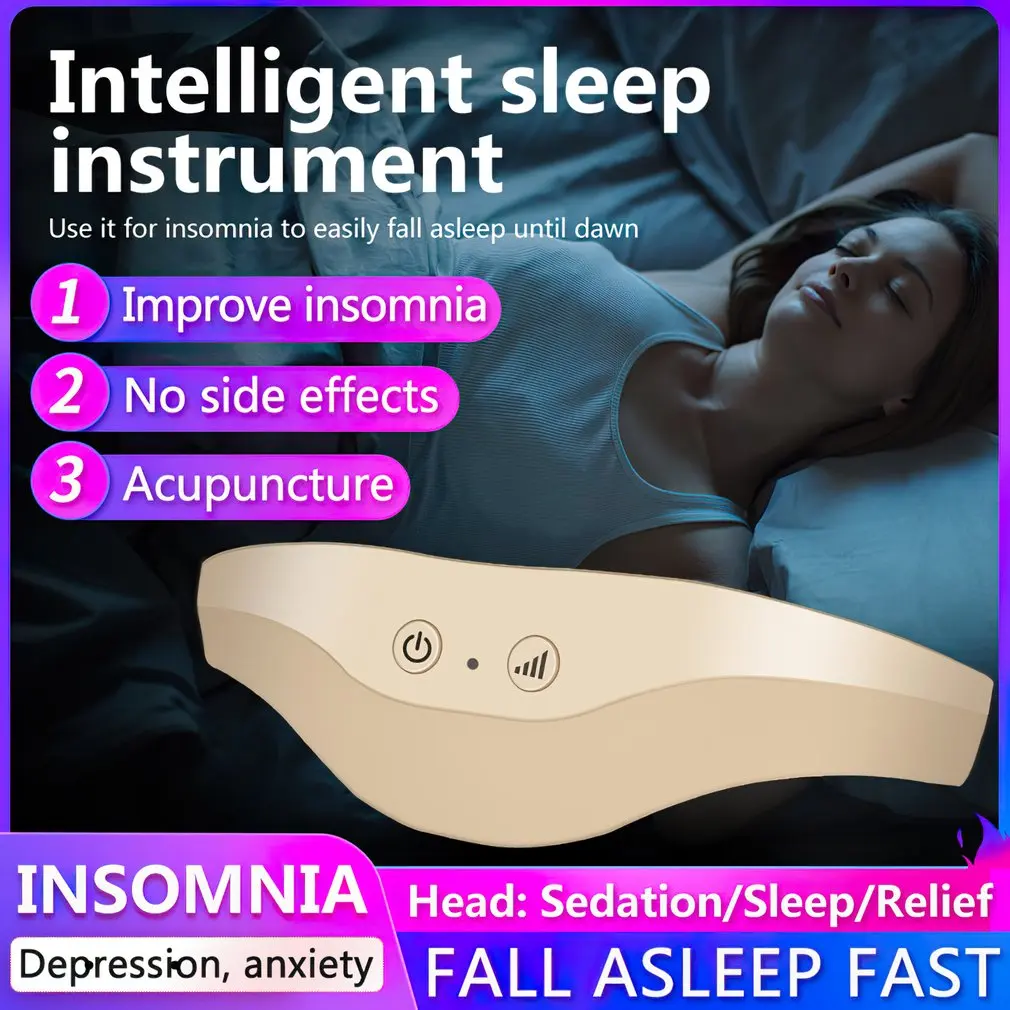 Electric Head Massager Sleep Monitor Migraine Relief Insomnia Therapy Release Stress Sleeping Device | Красота и здоровье