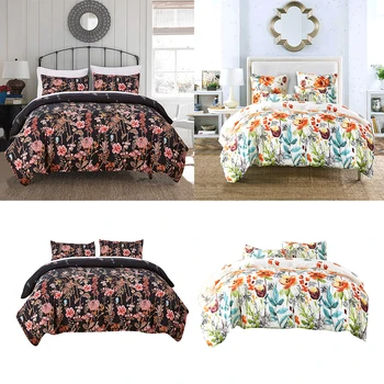 

3pcs/set Floral Style Bedding Set Duvet Cover Pillow Case, Great Birthday & Housewarming Gift