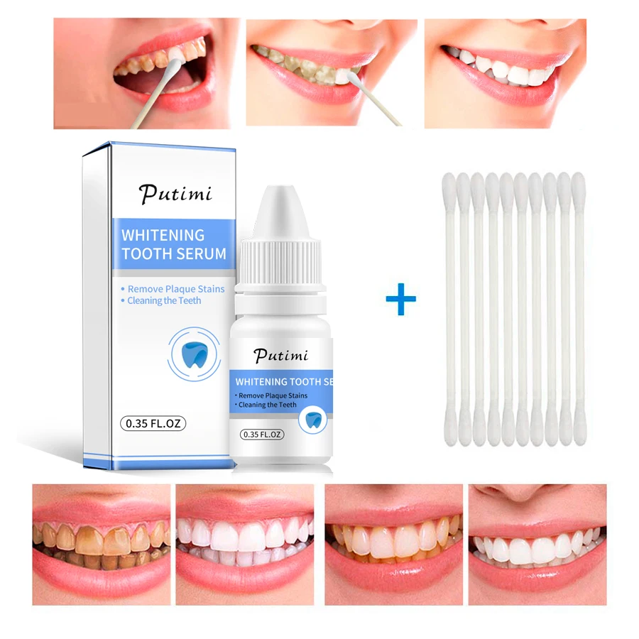 Teeth Whitening Essence Powder Gel Oral Hygiene Cleaning Teeth Care Serum Removes Plaque Stains Brighten Tooth Bleaching Tool