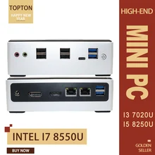 8-го поколения мини ПК Intel i7 8550U i5 8250U 4 ядра 8 потоков 2* DDR4 M.2 NVMe NUC карманный компьютер Win10 Pro Linux WiFi USB-C DP HDMI