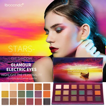 

18 Colors Eyeshadow Palette Matte Pearlescent Glitter Makeup Box Glittering Eyeshadow Powder Pigment Cosmetics