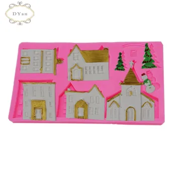 

Christmas Gingerbread House Silicone Mold Fondant Mould Cake Decorating Tools Chocolate Gumpaste Sugarcraft Kitchen Gadgets A047
