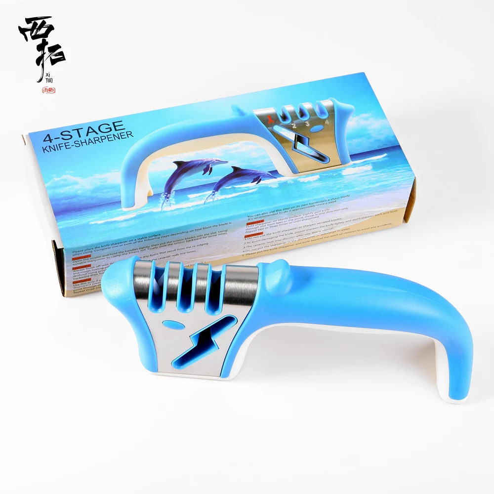 

XITUO 4 In 1 Knife Sharpener Profession Multi-function Fast Grinding Kitchen Knife Scissors Chef Knife Cleaver Home Kitchen Tool