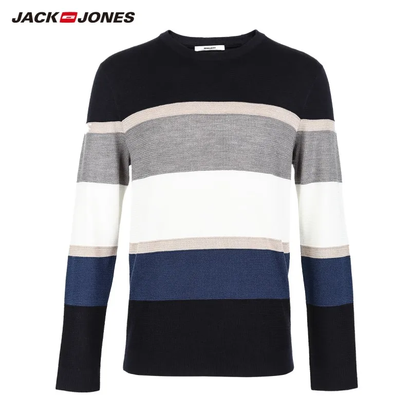 JackJones осень мужской полосатый шерстяной свитер пуловер Топ новая мужская одежда 218324516