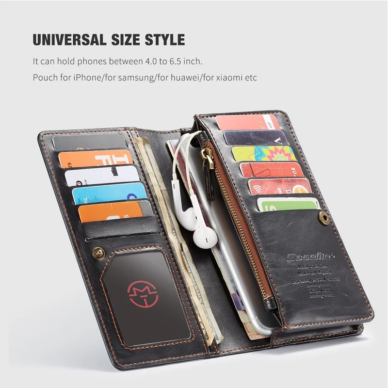 4-6.5 Inch Phone Bags Leather Flip Wallet Case for Samsung Galaxy S10 Plus Case for iPhone X XS Max XR Case for Xiaomi Mi 9 Capa