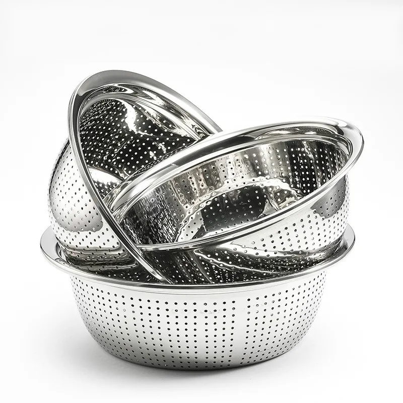 Stainless steel big basin filter water wash fruit vegetable wash basket