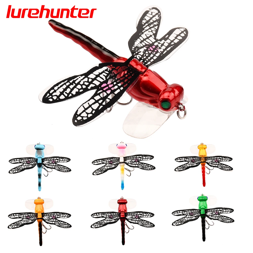 

Topwater Dragonfly Dry Flies Insect Fly Fishing Lure 6.2g 75mm Trout Popper Artificial Bait Wobblers For Trolling Hard Lure 1Pcs
