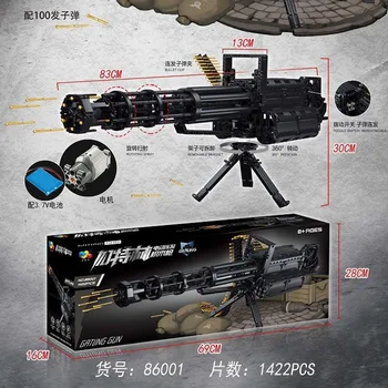 

In Stock 1422PCS 86001 Technic Gating Gun Model Bricks Electric Continuous Firing Building Block Children Toy christmas Gift