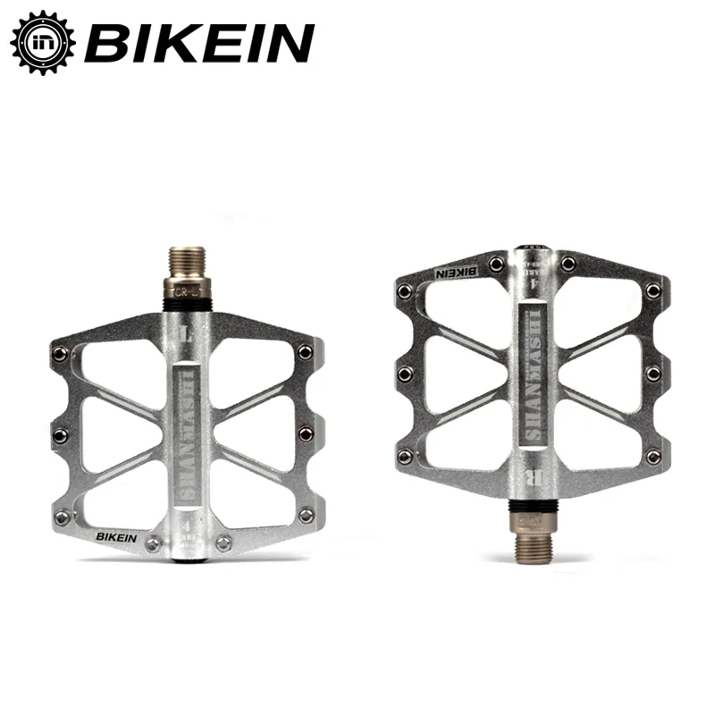 BIKEIN велосипедные педали на платформе для активного отдыха MTB алюминиевые педали с ЧПУ 4 герметичные подшипники BMX педали для горного велосипеда 6 цветов - Цвет: Silver
