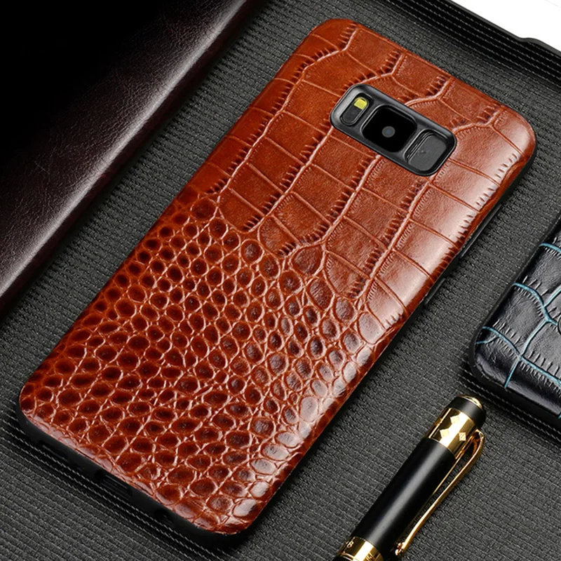 Чехол из воловьей кожи для Galaxy S7edge S8 S9 S10 Plus A20 A30 A50 A70 чехол Note 8 9 10 A5 A7 A8 2018 с