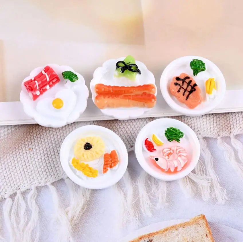 

Resin Simitation Breakfast Accessories DIY Mini Dollhouse Toy Emulates Food