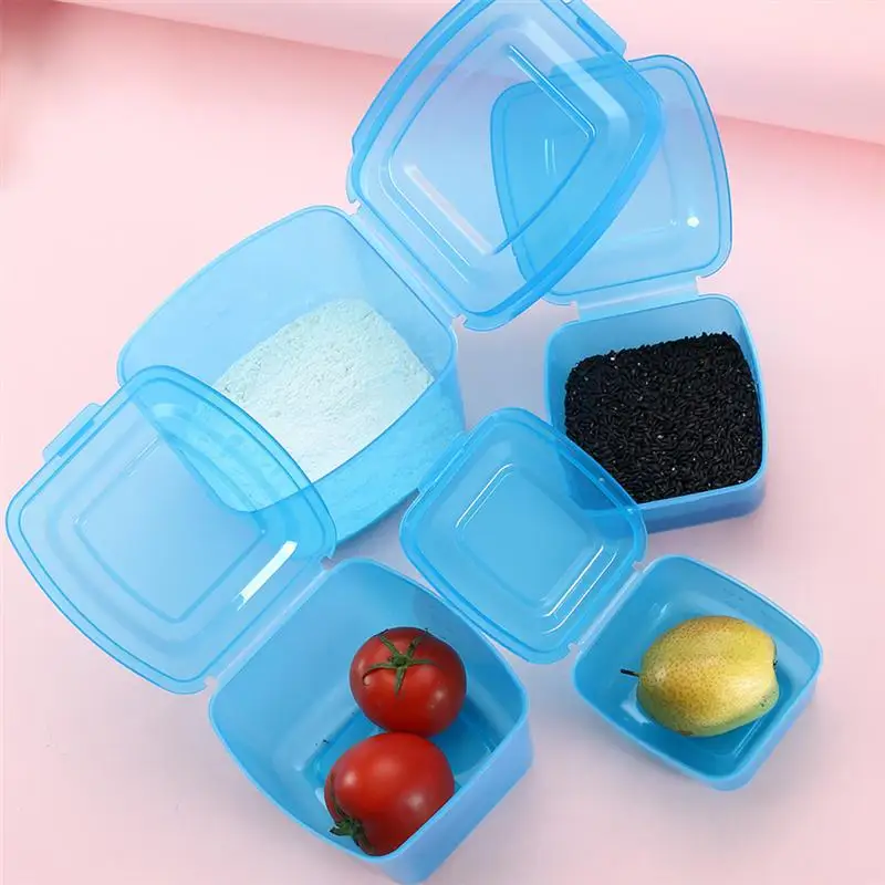 4 в 1 пластиковый контейнер для еды, Штабелируемый контейнер для холодильника, прямоугольный кухонный ящик для хранения яиц, фруктов, овощей