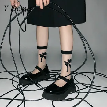 

Y Demo Harajuku Transparent Flower Socks Women Casual Sweet Sock Female 2020 Tide