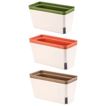 

3pcs Automatic Watering Pot Succulent Flower Basin Absorbent Flower Pots Succulent Nursery Pots for Home Garden Office Decor
