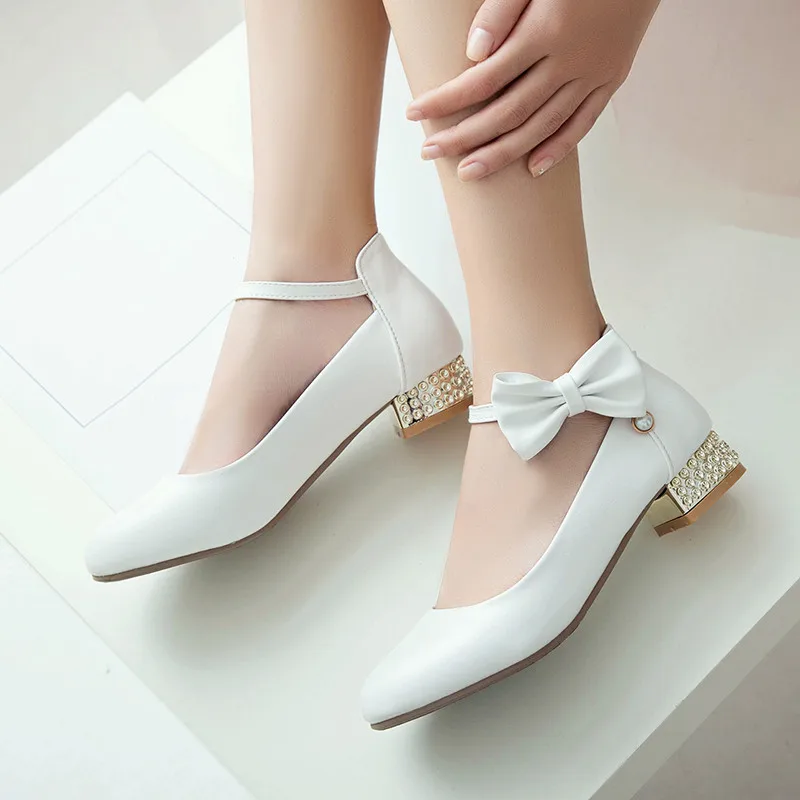 chunky white pumps