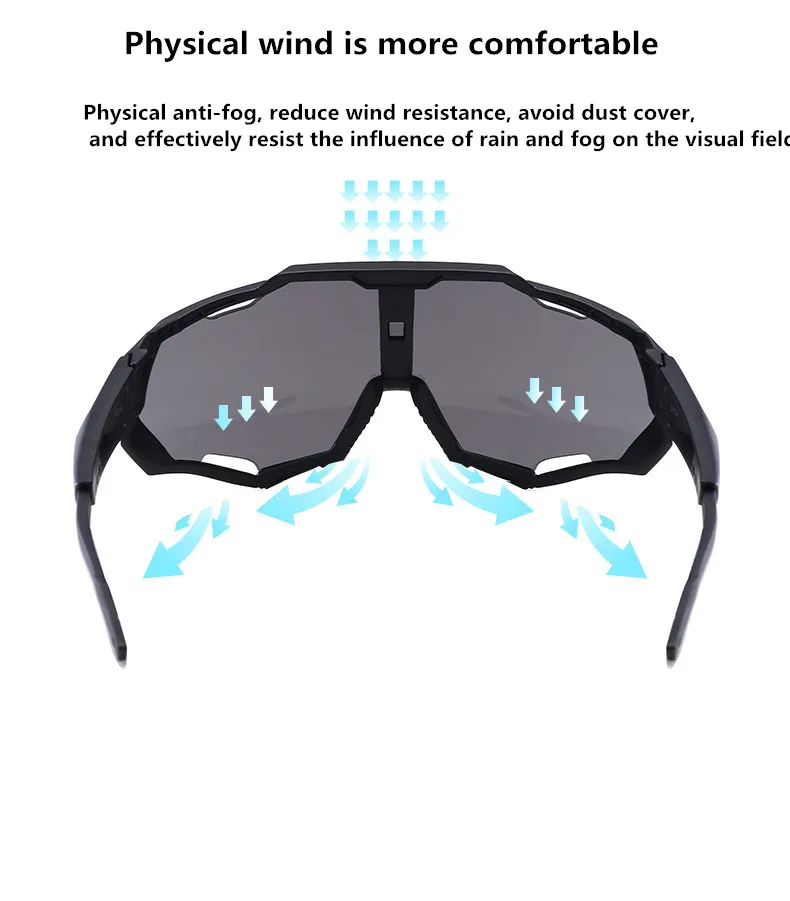 Мужские спортивные ветрозащитные очки из поликарбоната для езды на открытом воздухе с защитой от ультрафиолета, поляризованные очки для езды на мотоцикле, солнцезащитные очки для езды на велосипеде